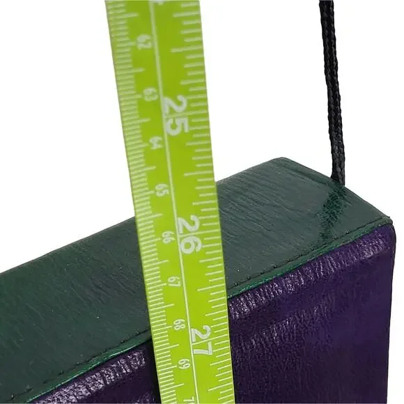 Vintage Multi Royal Colored Leather Mini Crossbody Bag Made in Tokyo - Picture 9 of 13